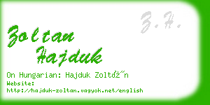 zoltan hajduk business card